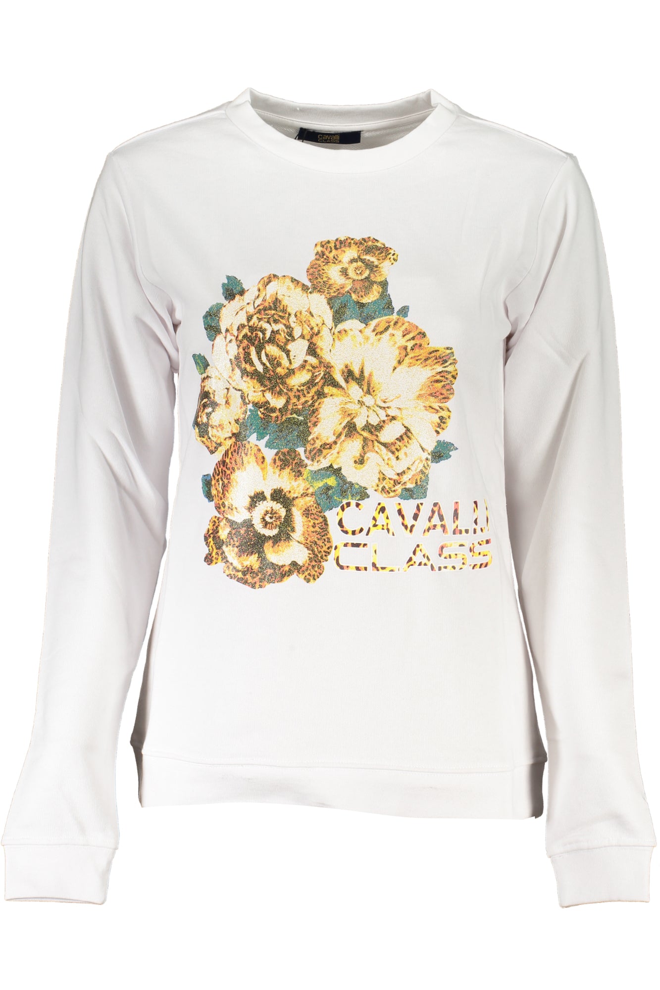 CAVALLI CLASS WEISSES SWEATSHIRT FÜR DAMEN OHNE REISSVERSCHLUSS