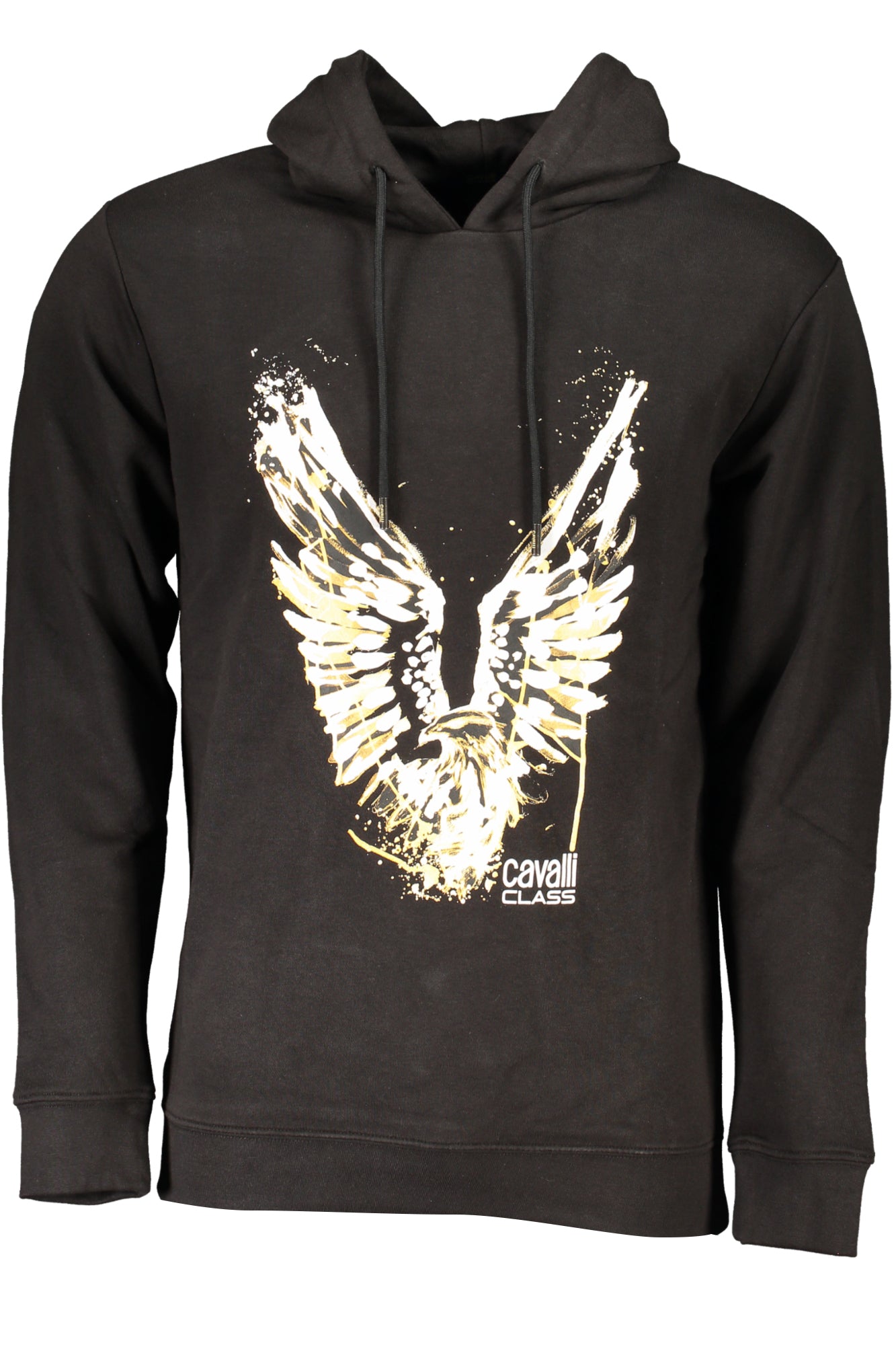 CAVALLI CLASS SCHWARZES HERREN-SWEATSHIRT MIT ZIP-OUT