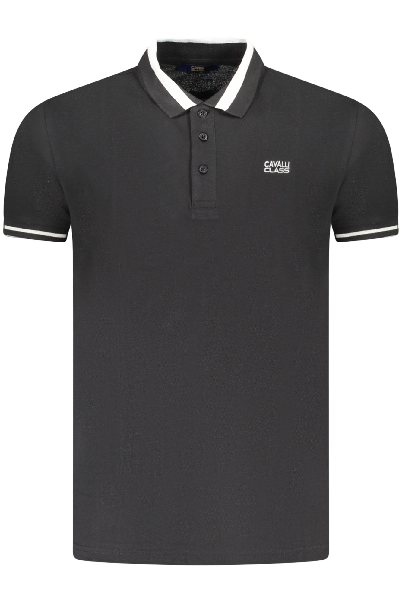 CAVALLI CLASS POLO KURZARM HERREN SCHWARZ