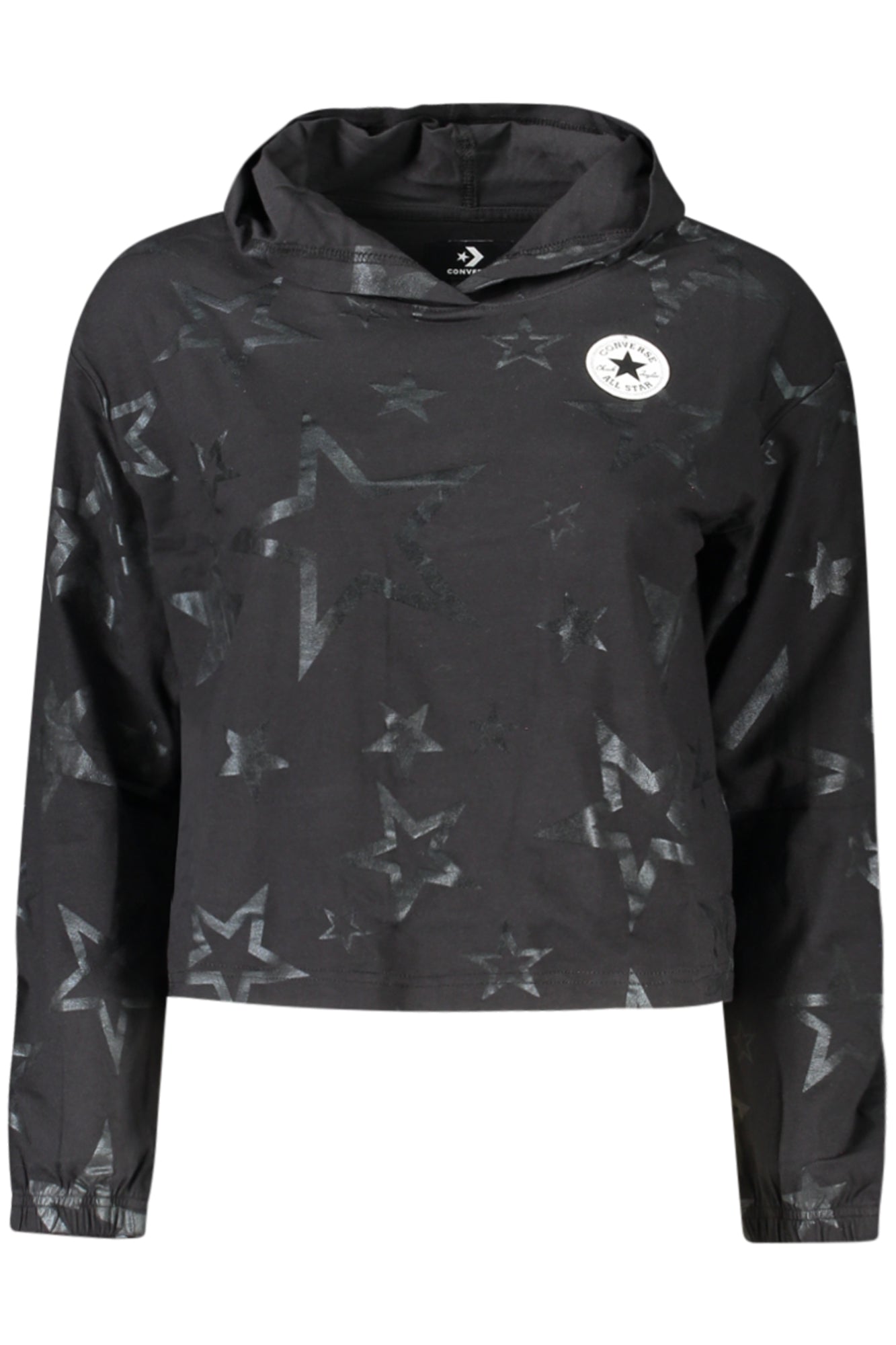 Converse Mädchen Langarm T-Shirt, Schwarz