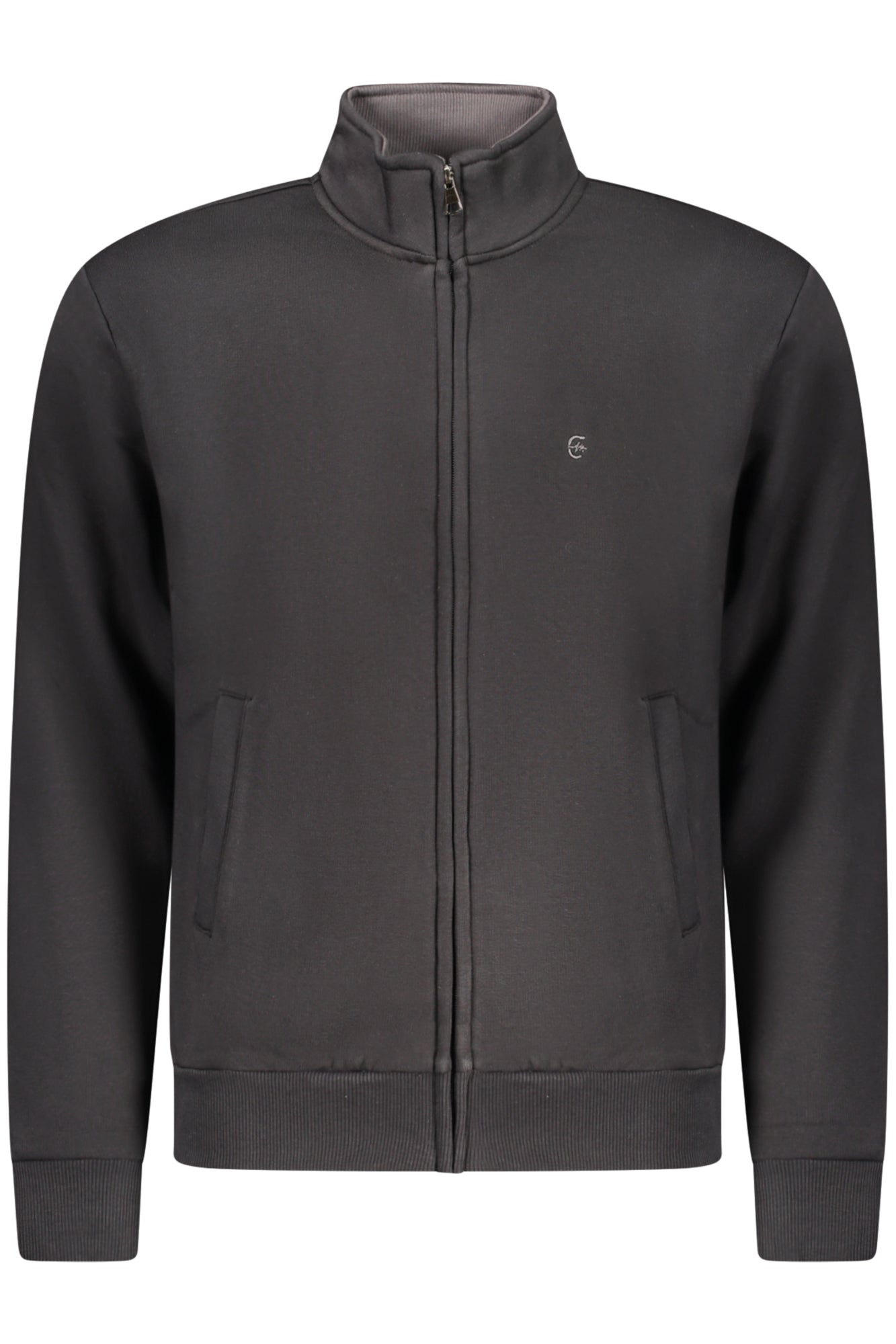 COVERI MOVING Herren-Sweatshirt mit Reißverschluss, schwarz