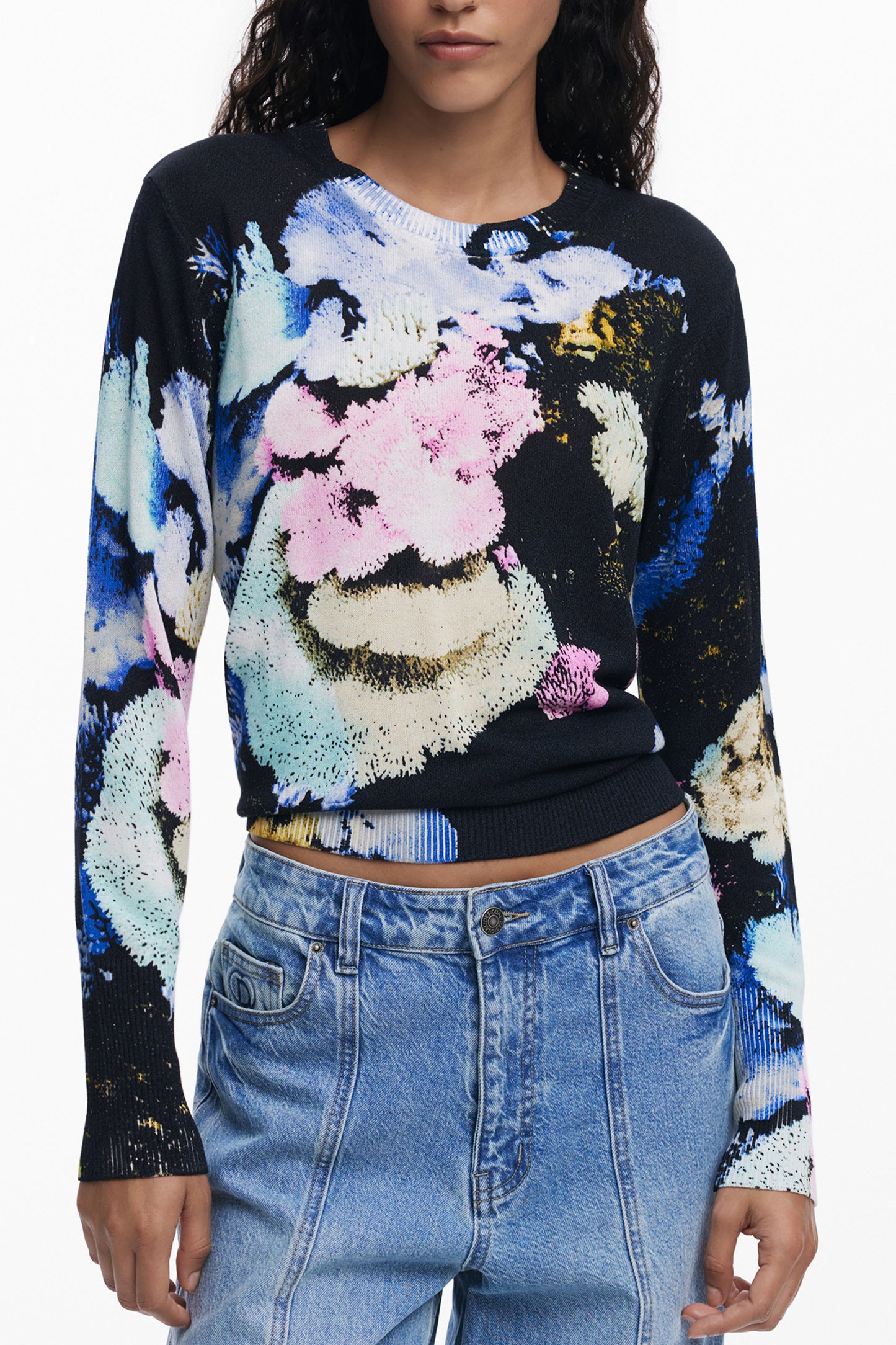 DESIGUAL DAMEN SCHWARZER PULLOVER