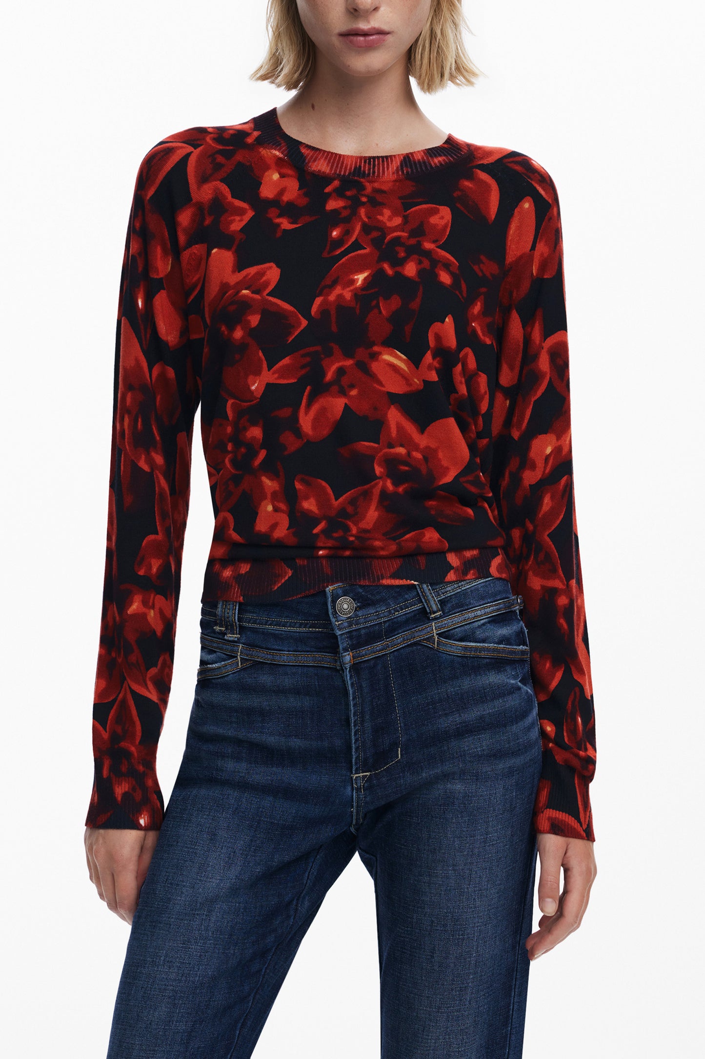 DESIGUAL DAMEN SCHWARZER PULLOVER