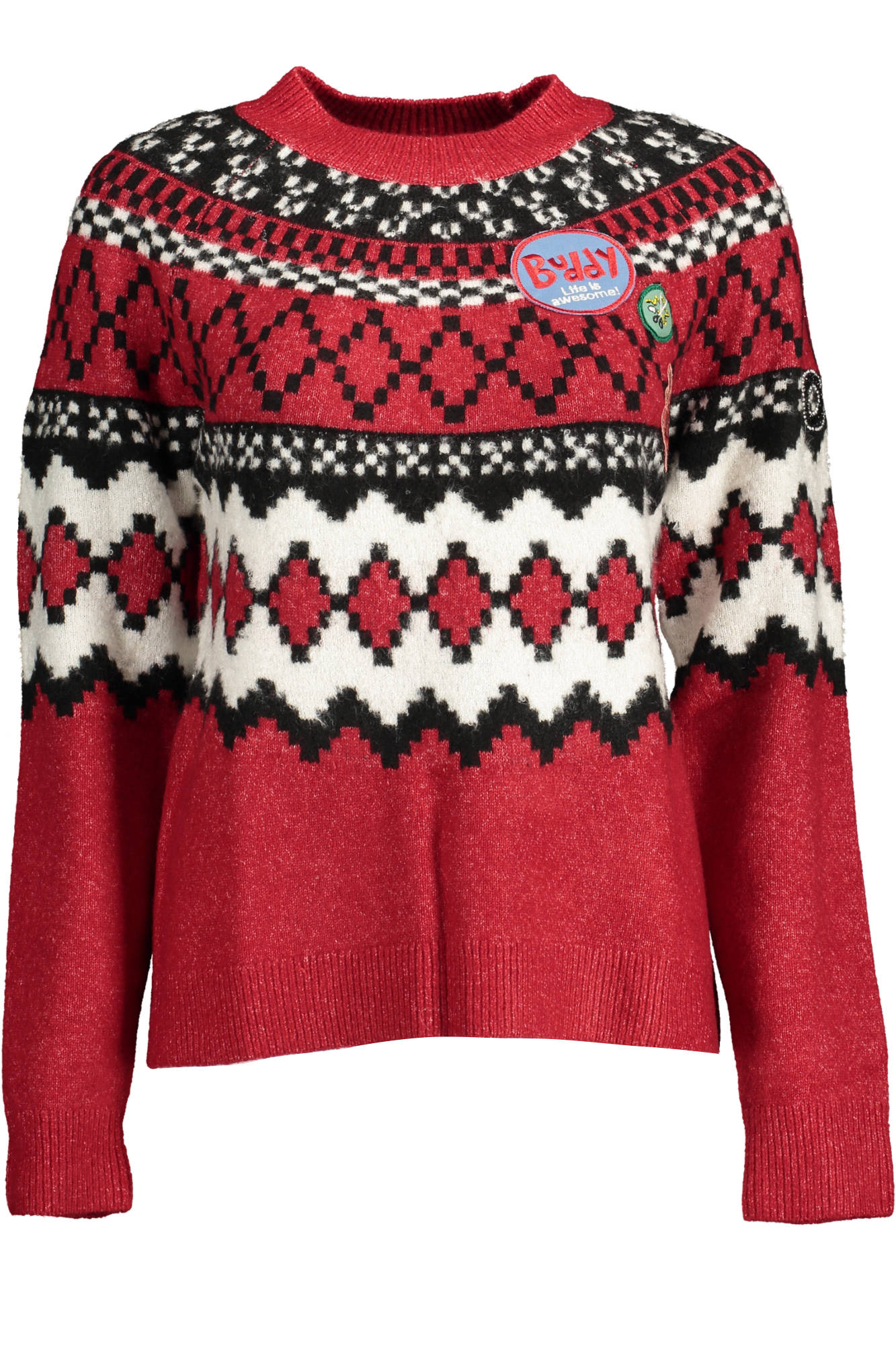 DESIGUAL PULLOVER DAMEN ROT