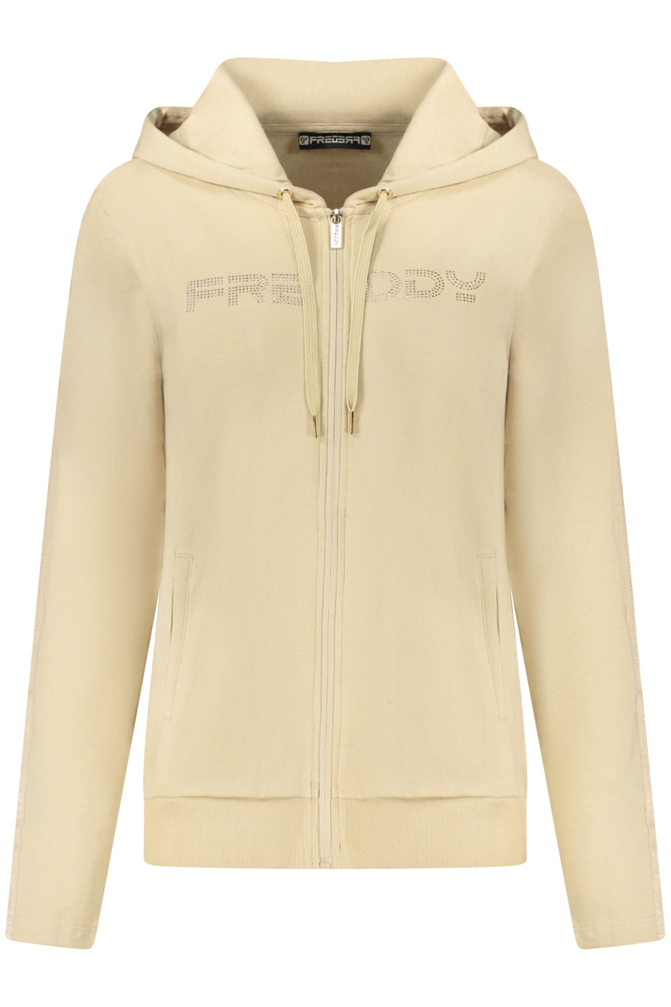 FREDDY BEIGE DAMEN-SWEATSHIRT MIT REISSVERSCHLUSS