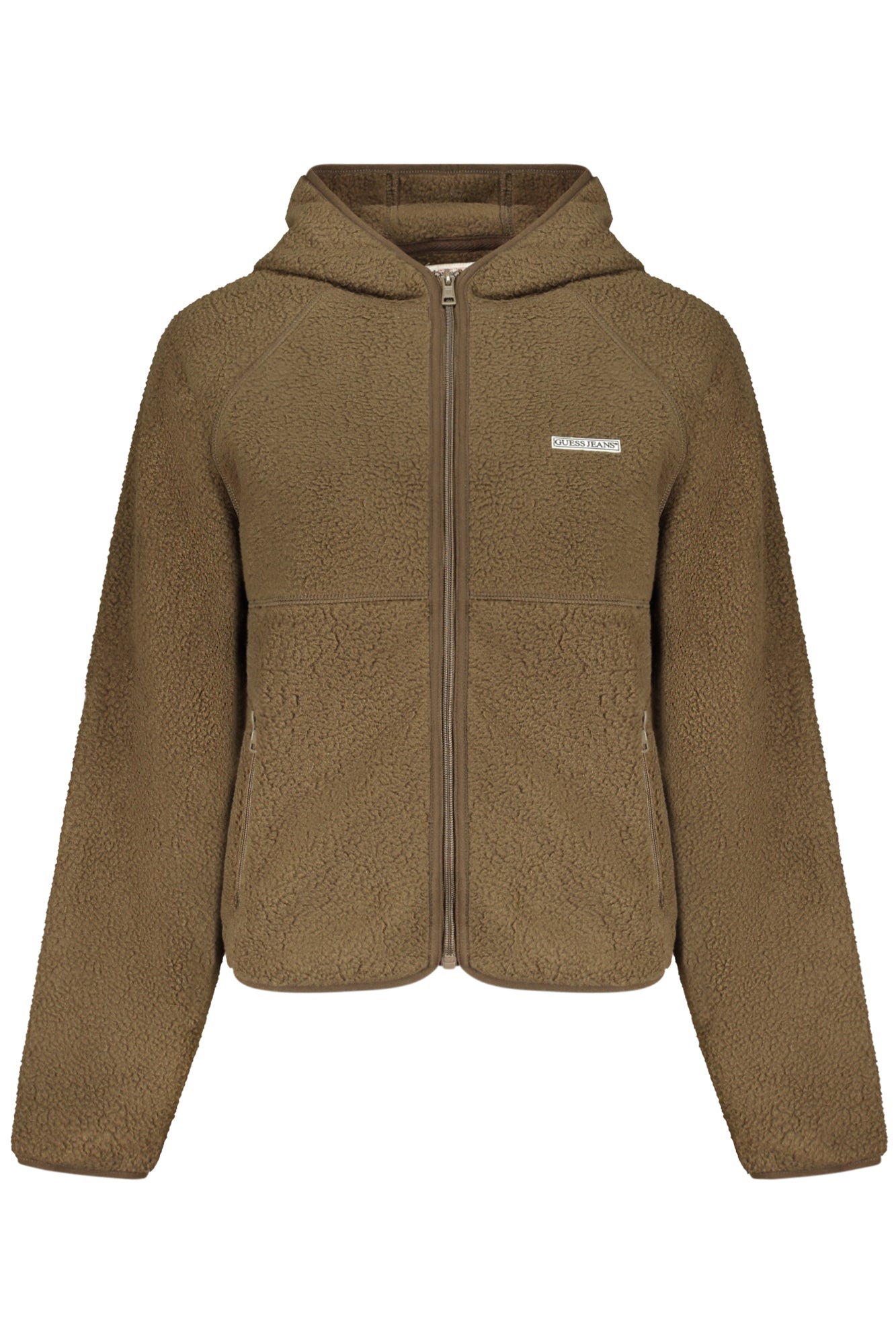 GUESS JEANS DAMEN BRAUNES SWEATSHIRT MIT REISSVERSCHLUSS