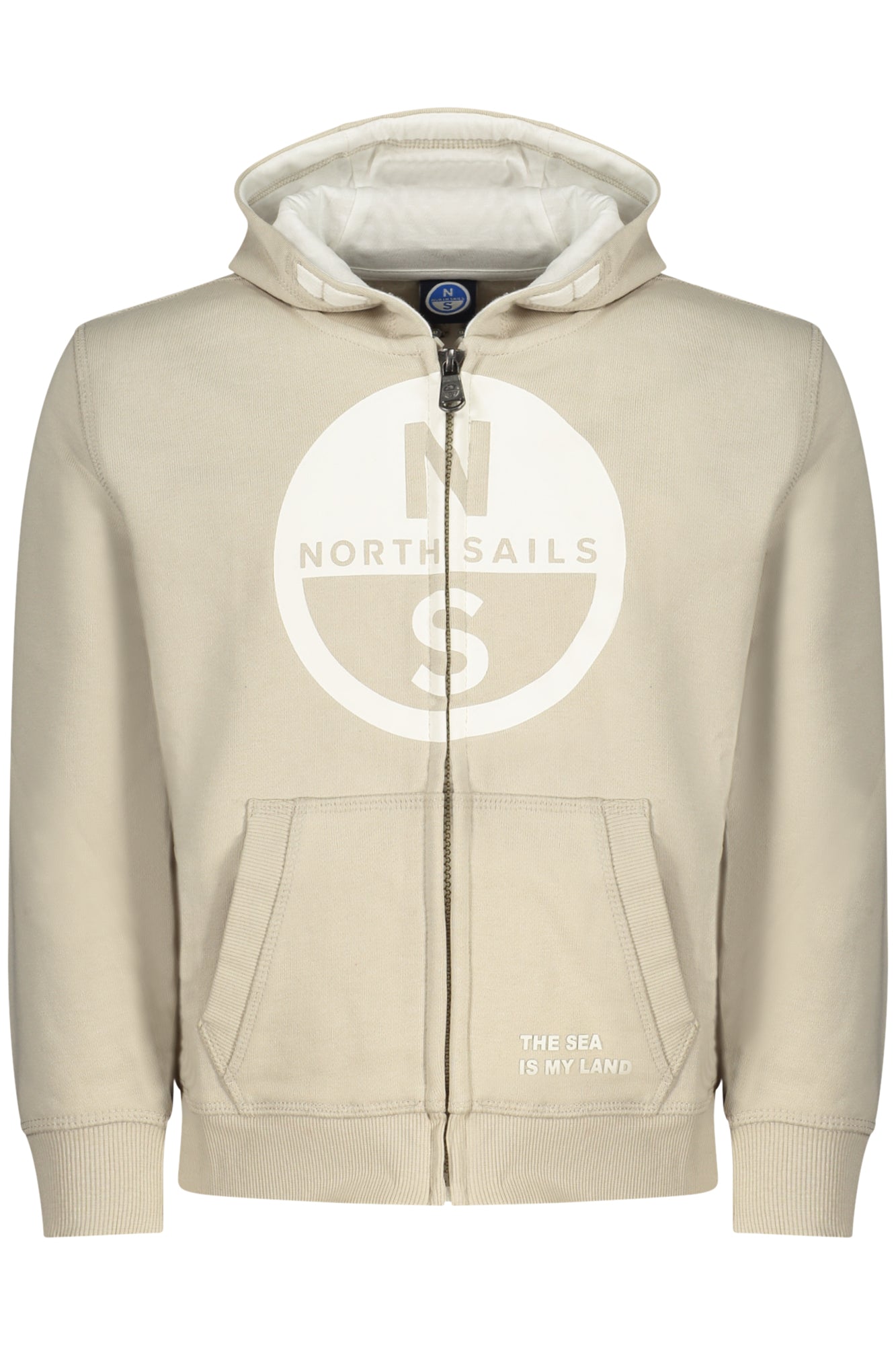 NORTH SAILS KINDER-SWEATSHIRT, BEIGE, MIT REISSVERSCHLUSS