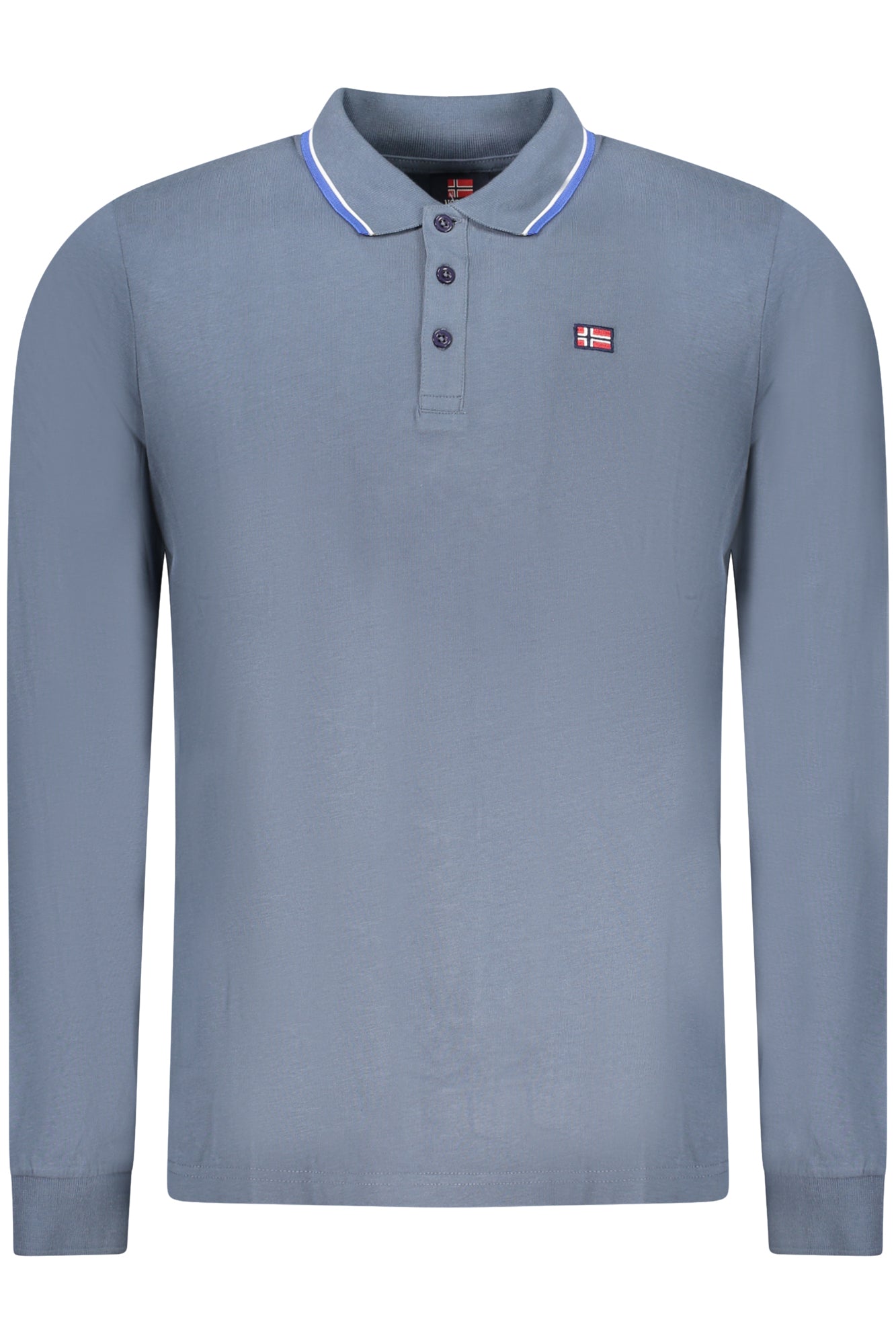 NORWEGEN 1963 HERREN-POLOSHIRT MIT LANGÄRMLIGEN ÄRMELN, BLAU