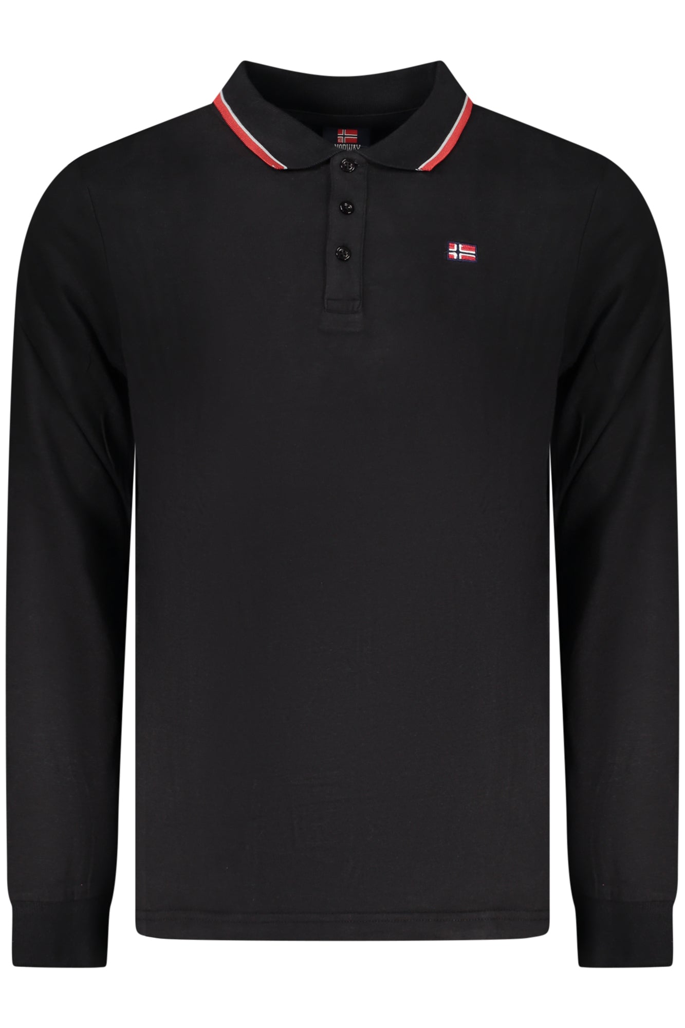 NORWEGEN 1963 HERREN-POLOSHIRT MIT LANGÄRMLIGEN ÄRMELN, SCHWARZ