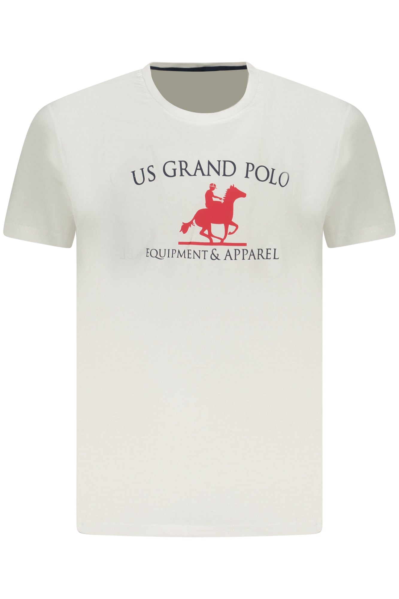 US GRAND Herren-T-Shirt mit kurzen Ärmeln, weiß