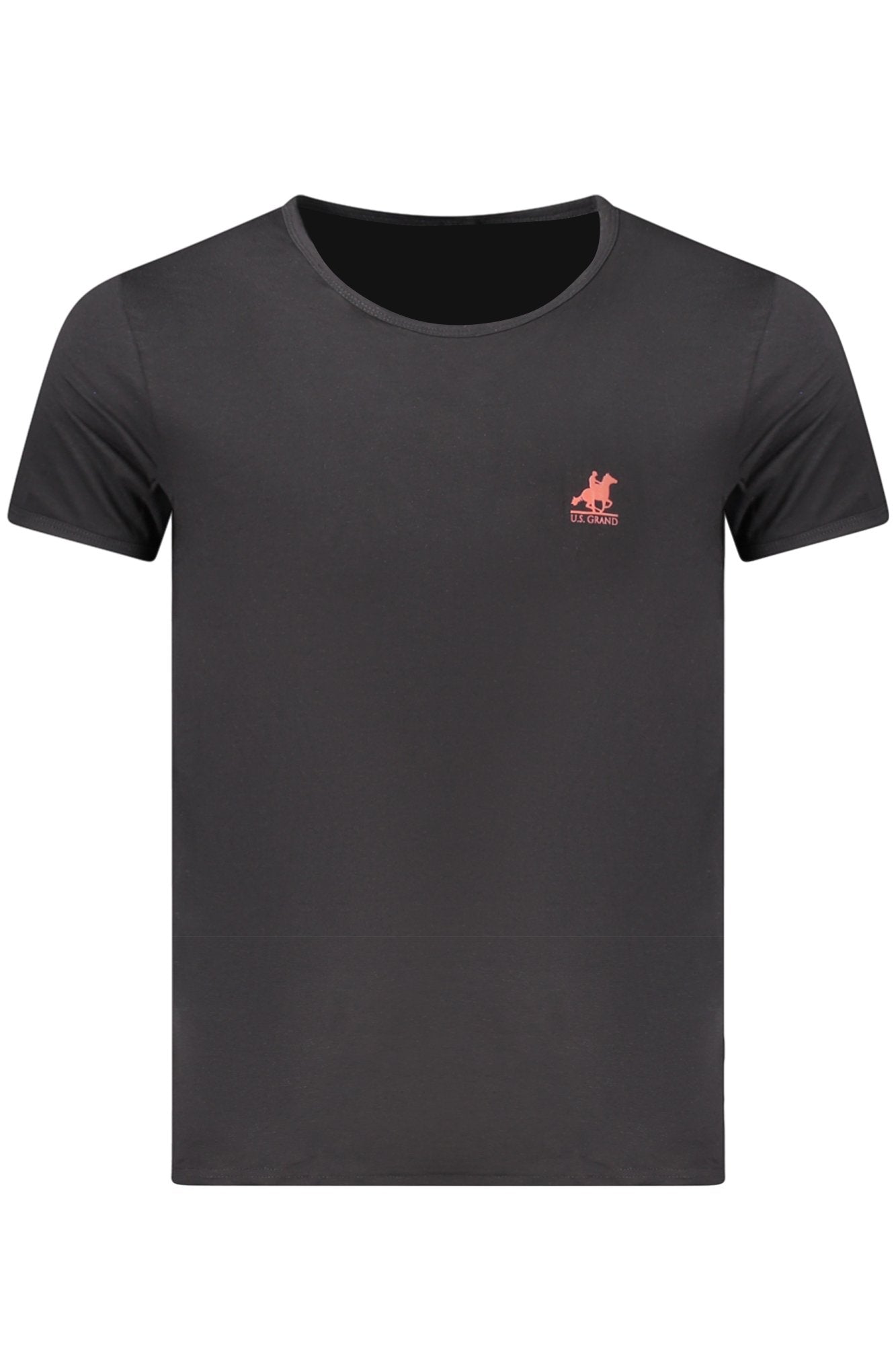 US GRAND Herren-T-Shirt, schwarz, kurzärmelig