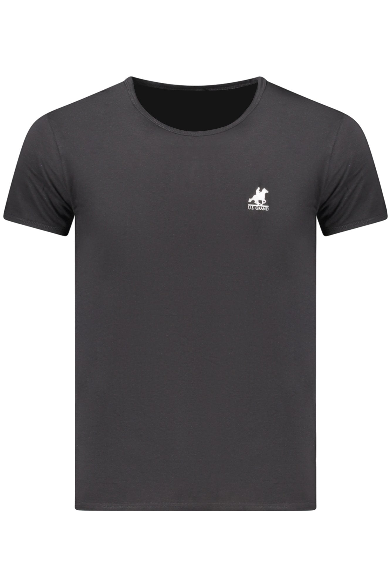 US GRAND Herren-T-Shirt, schwarz, kurzärmelig