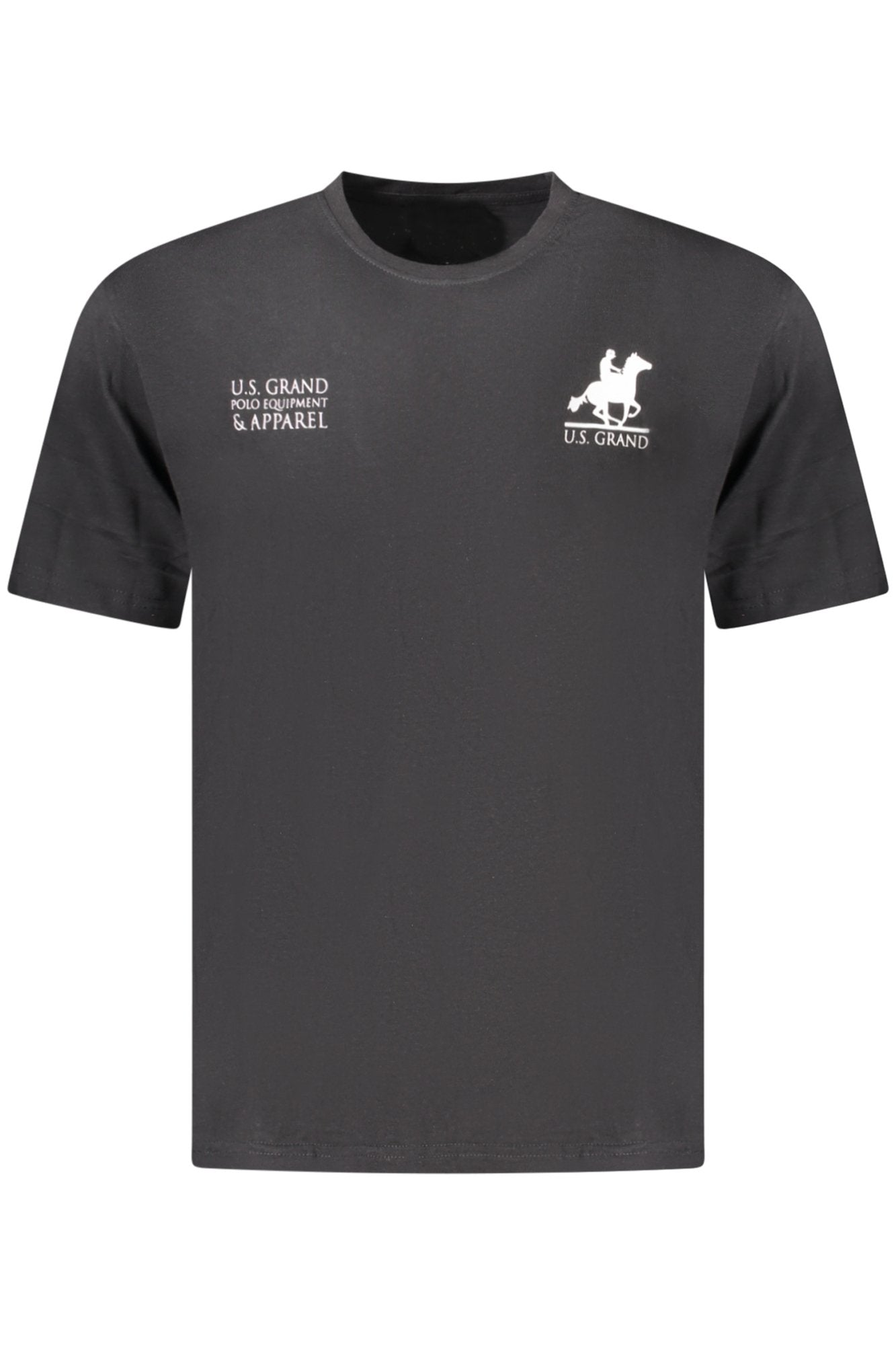 US GRAND Herren-T-Shirt, schwarz, kurzärmelig