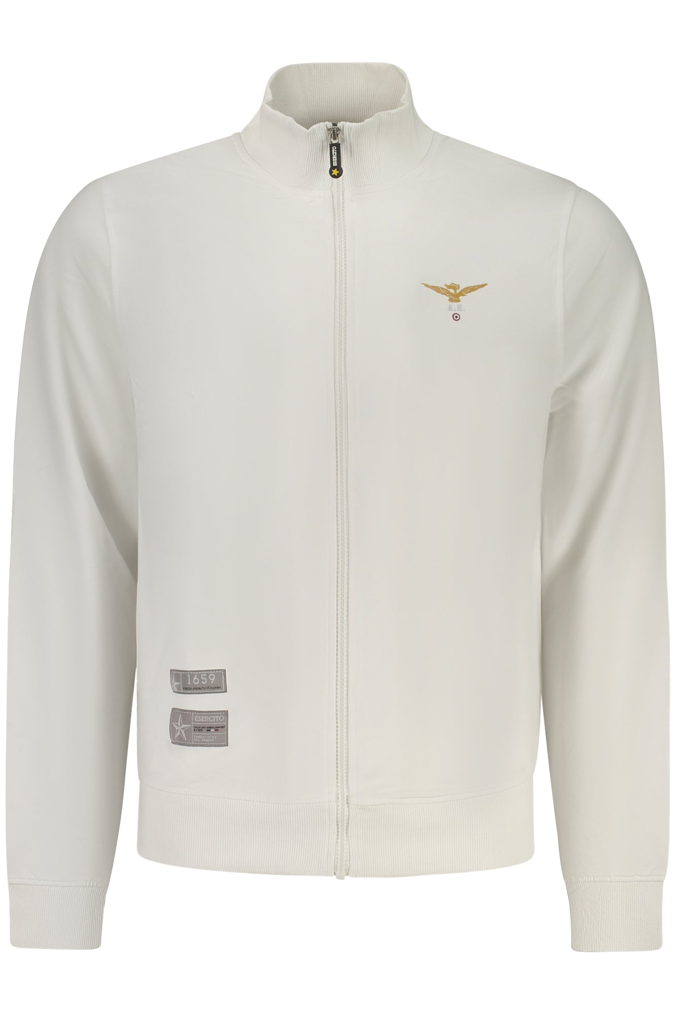 WEISSES HERREN-SWEATSHIRT MIT REISSVERSCHLUSS DER MILITÄRAKADEMIE