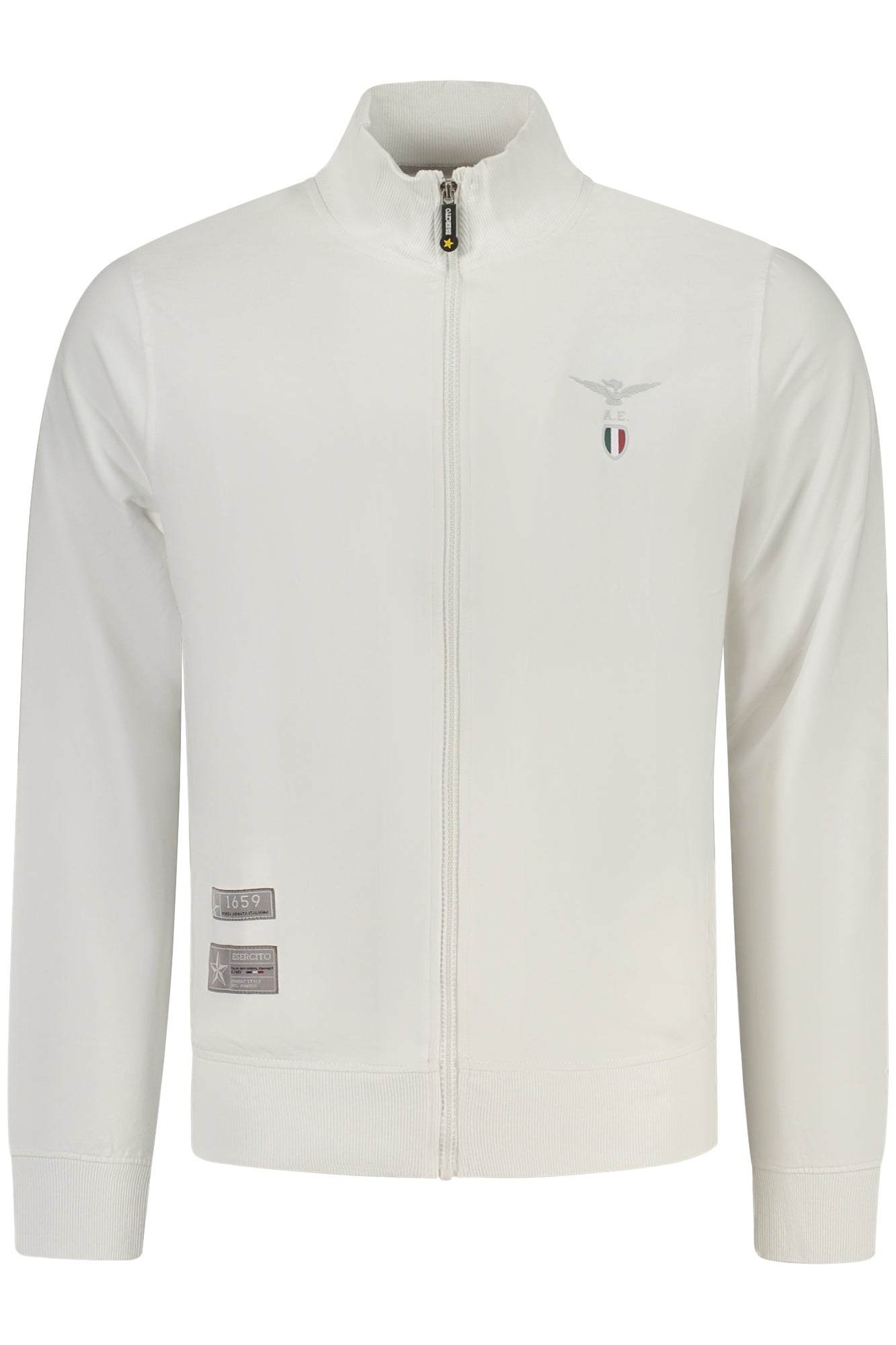 WEISSES HERREN-SWEATSHIRT MIT REISSVERSCHLUSS DER MILITÄRAKADEMIE