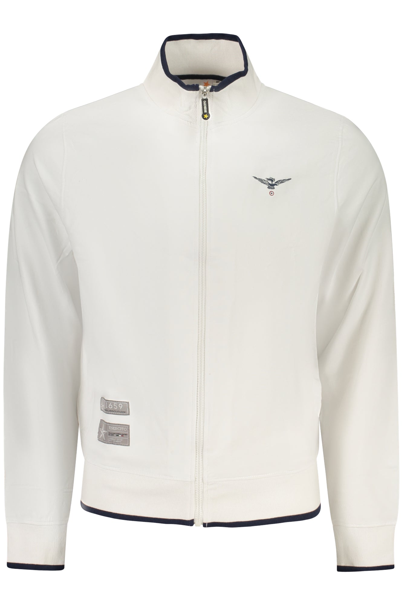 WEISSES HERREN-SWEATSHIRT MIT REISSVERSCHLUSS DER MILITÄRAKADEMIE