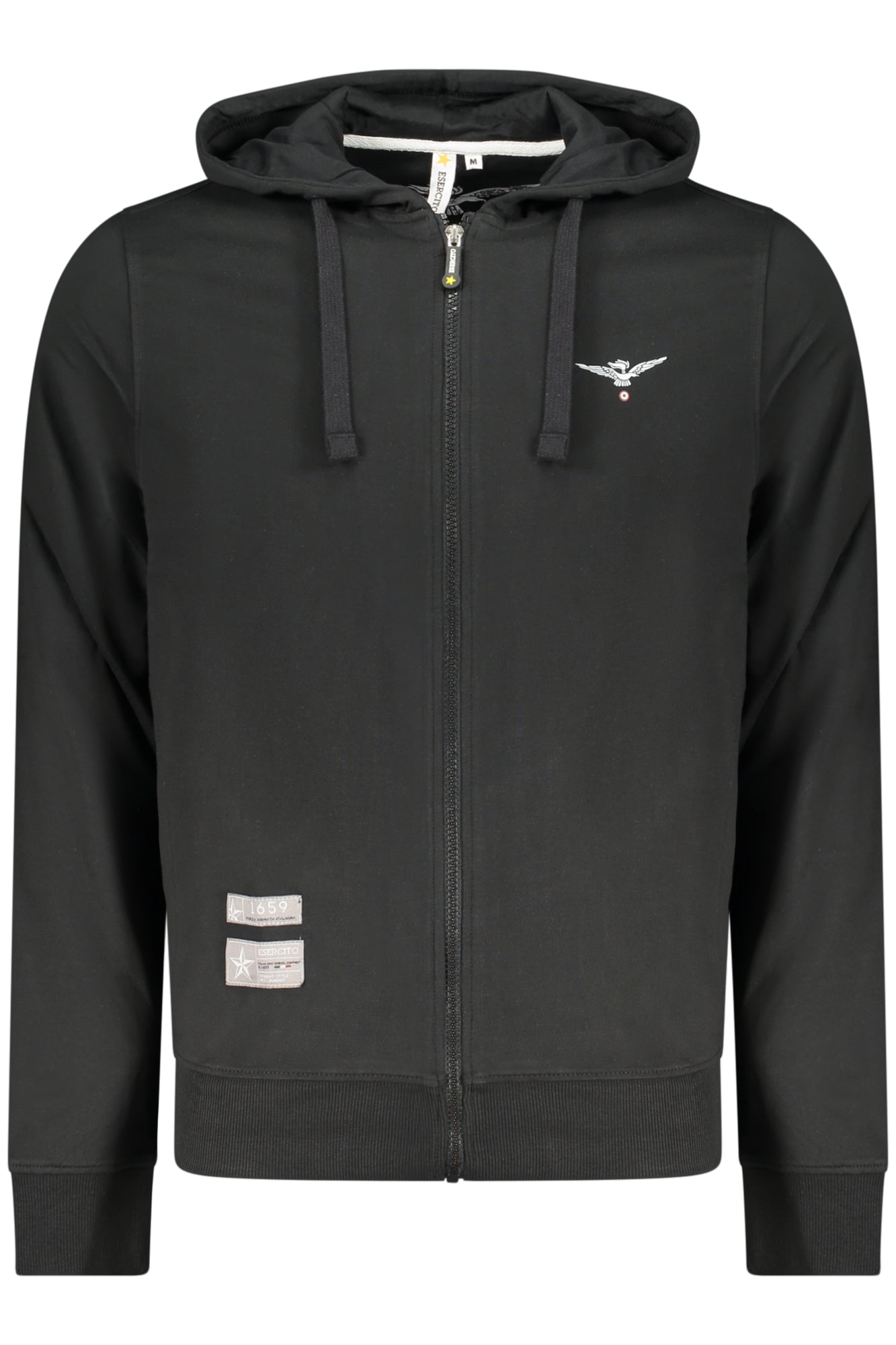Schwarzes Herren-Sweatshirt mit Reißverschluss der Militärakademie