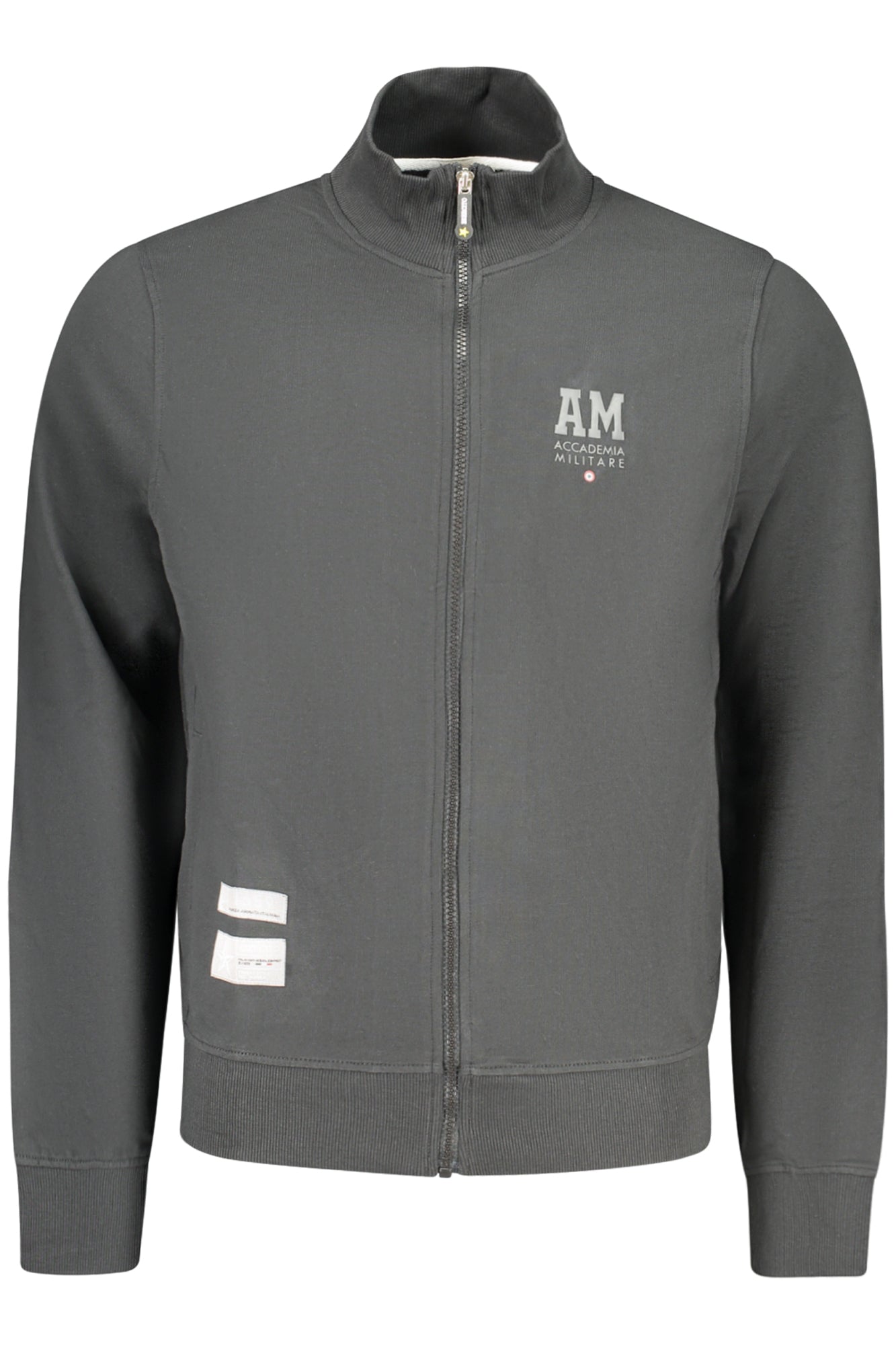 Schwarzes Herren-Sweatshirt mit Reißverschluss der Militärakademie