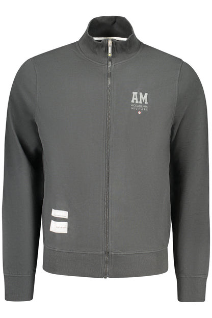 Schwarzes Herren-Sweatshirt mit Reißverschluss der Militärakademie