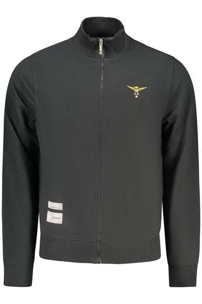Schwarzes Herren-Sweatshirt mit Reißverschluss der Militärakademie