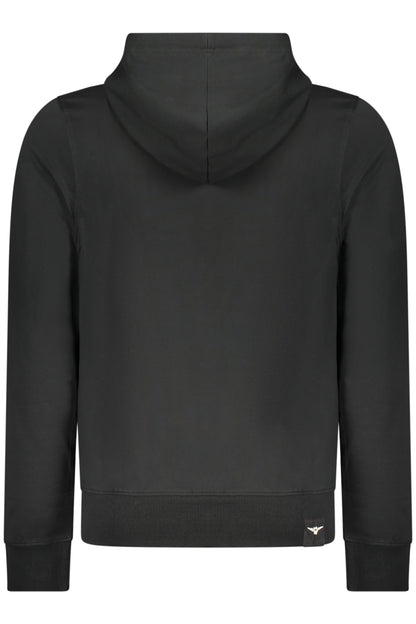 Schwarzes Herren-Sweatshirt mit Reißverschluss der Militärakademie
