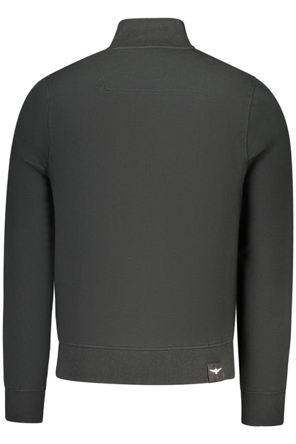 Schwarzes Herren-Sweatshirt mit Reißverschluss der Militärakademie