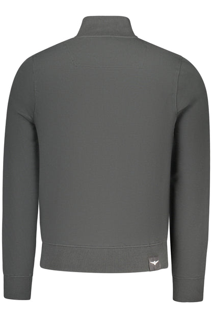 Schwarzes Herren-Sweatshirt mit Reißverschluss der Militärakademie