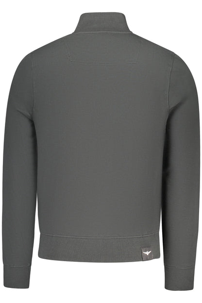 Schwarzes Herren-Sweatshirt mit Reißverschluss der Militärakademie