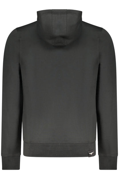Schwarzes Herren-Sweatshirt mit Reißverschluss der Militärakademie