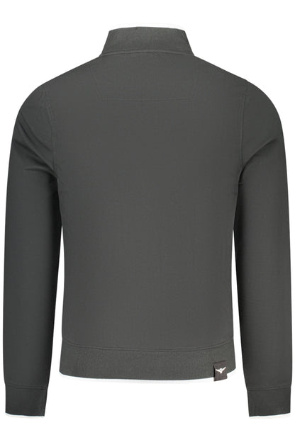 Schwarzes Herren-Sweatshirt mit Reißverschluss der Militärakademie