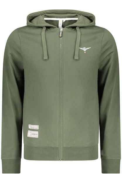MILITARY ACADEMY HERREN-SWEATSHIRT MIT REISSVERSCHLUSS, GRÜN