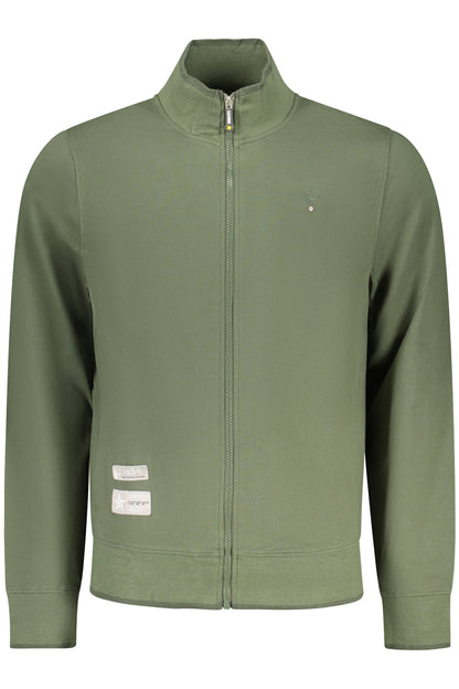 MILITARY ACADEMY HERREN-SWEATSHIRT MIT REISSVERSCHLUSS, GRÜN