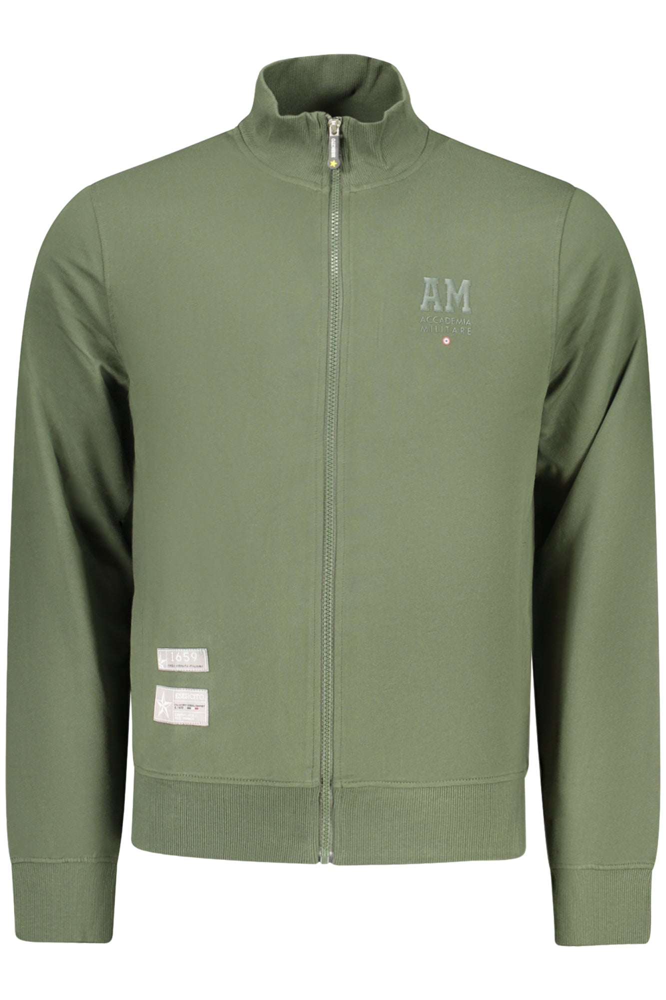 MILITARY ACADEMY HERREN-SWEATSHIRT MIT REISSVERSCHLUSS, GRÜN