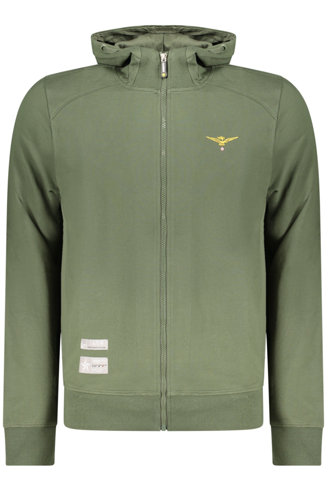 Grünes Herren-Sweatshirt mit Reißverschluss der Militärakademie