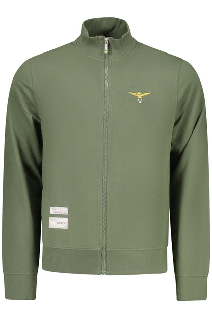 MILITARY ACADEMY HERREN-SWEATSHIRT MIT REISSVERSCHLUSS, GRÜN