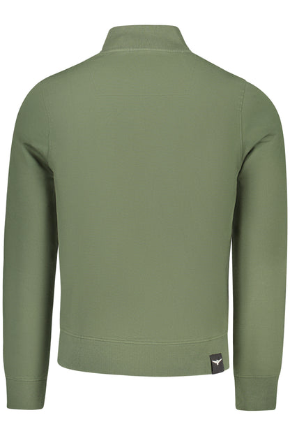 MILITARY ACADEMY HERREN-SWEATSHIRT MIT REISSVERSCHLUSS, GRÜN