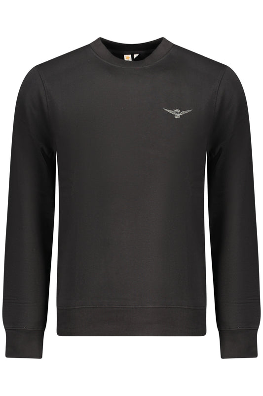 Schwarzes Herren-Sweatshirt mit Reißverschluss der Militärakademie