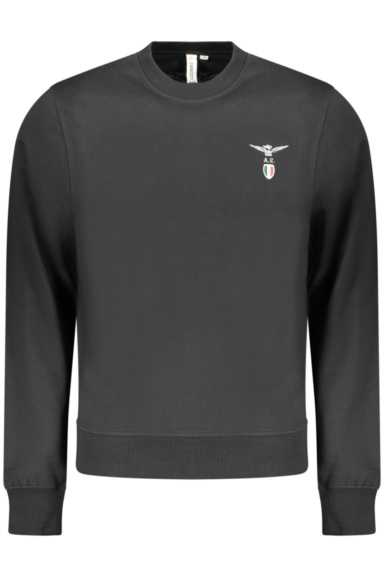 Schwarzes Herren-Sweatshirt mit Reißverschluss der Militärakademie