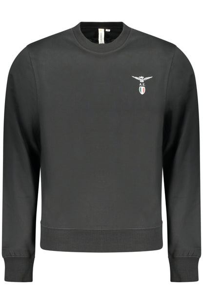 Schwarzes Herren-Sweatshirt mit Reißverschluss der Militärakademie