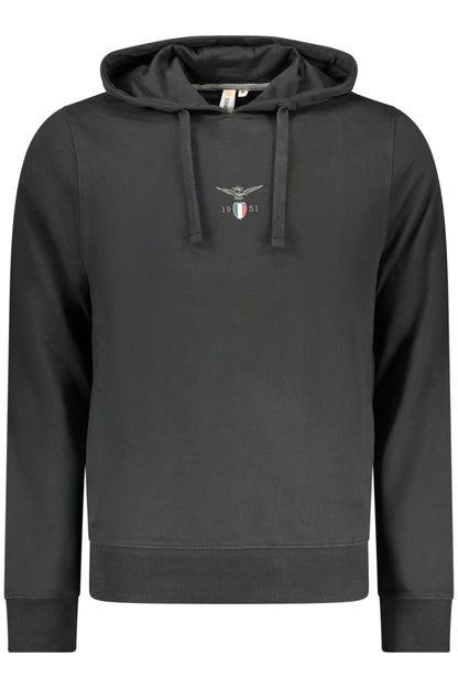 Schwarzes Herren-Sweatshirt mit Reißverschluss der Militärakademie