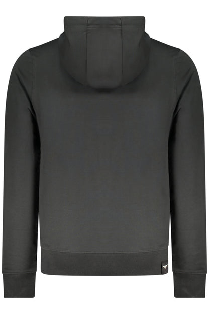 Schwarzes Herren-Sweatshirt mit Reißverschluss der Militärakademie