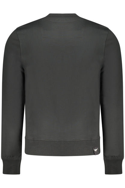 Schwarzes Herren-Sweatshirt mit Reißverschluss der Militärakademie