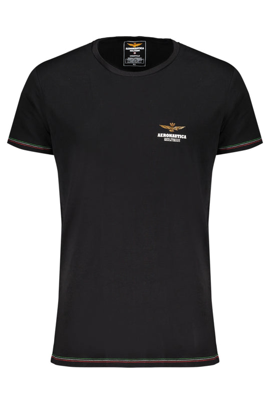 AERONAUTICA MILITARE SCHWARZES OUTDOOR-T-SHIRT FÜR HERREN