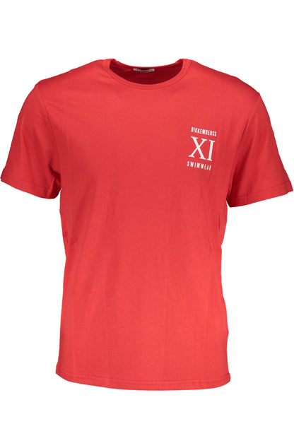 BIKKEMBERGS HERREN-ROTES KURZARM-T-SHIRT