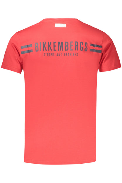 BIKKEMBERGS Herren-Kurzarm-T-Shirt, Rot