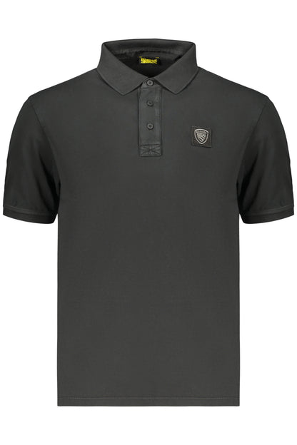 BLAUER APPAREL Herren-Poloshirt mit kurzen Ärmeln, Schwarz