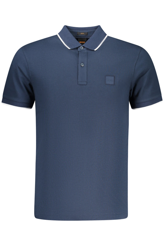 BOSS Herren-Poloshirt mit kurzen Ärmeln, blau