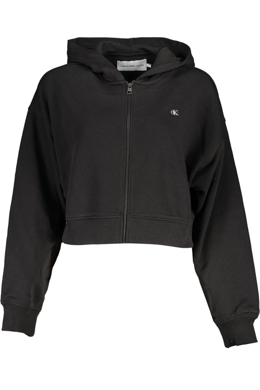 CALVIN KLEIN SCHWARZES ZIP-SWEATSHIRT FÜR DAMEN