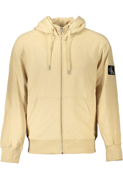 CALVIN KLEIN BEIGES REISSVERSCHLUSS-SWEATSHIRT FÜR HERREN
