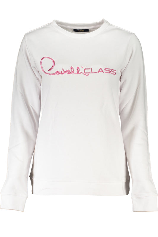 CAVALLI CLASS WEISSES SWEATSHIRT FÜR DAMEN OHNE REISSVERSCHLUSS
